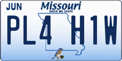 MO license plate PL4H1W