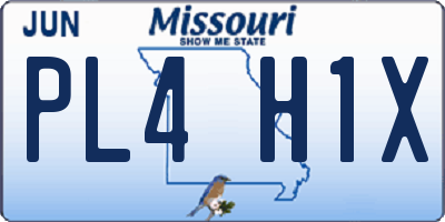 MO license plate PL4H1X