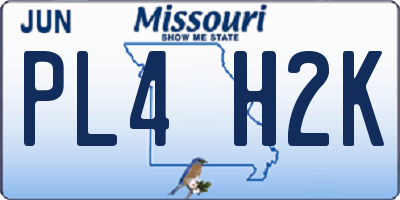 MO license plate PL4H2K