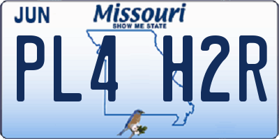 MO license plate PL4H2R