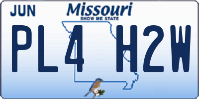 MO license plate PL4H2W