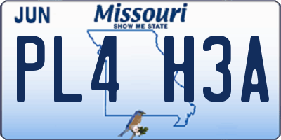 MO license plate PL4H3A