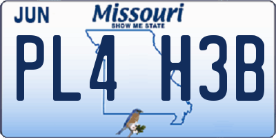MO license plate PL4H3B