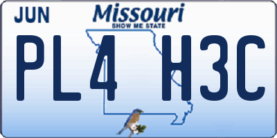 MO license plate PL4H3C