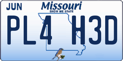 MO license plate PL4H3D