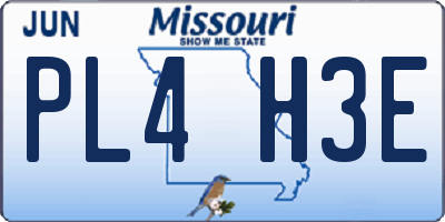 MO license plate PL4H3E