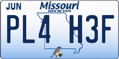 MO license plate PL4H3F