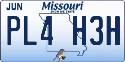 MO license plate PL4H3H