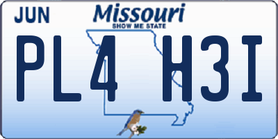 MO license plate PL4H3I