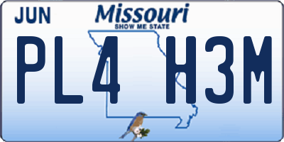 MO license plate PL4H3M