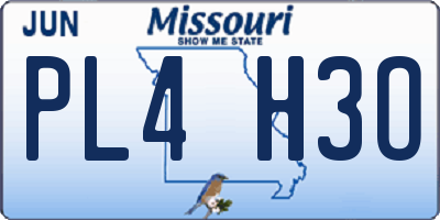 MO license plate PL4H3O