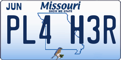 MO license plate PL4H3R