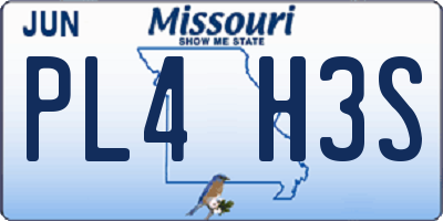 MO license plate PL4H3S