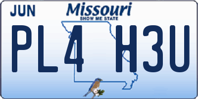 MO license plate PL4H3U
