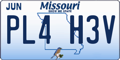 MO license plate PL4H3V