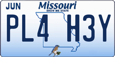 MO license plate PL4H3Y