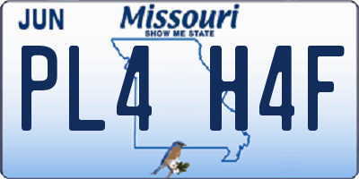 MO license plate PL4H4F