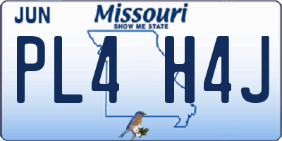 MO license plate PL4H4J