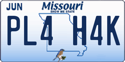 MO license plate PL4H4K