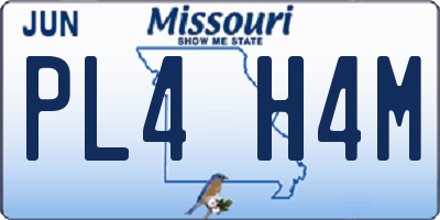 MO license plate PL4H4M