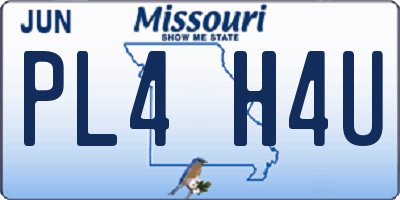 MO license plate PL4H4U