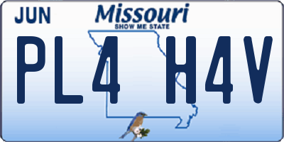 MO license plate PL4H4V