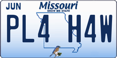MO license plate PL4H4W