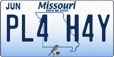 MO license plate PL4H4Y