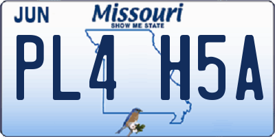MO license plate PL4H5A