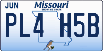 MO license plate PL4H5B