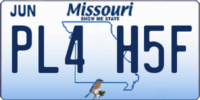 MO license plate PL4H5F