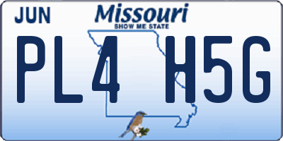 MO license plate PL4H5G
