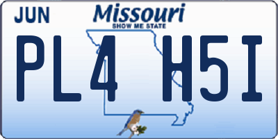 MO license plate PL4H5I