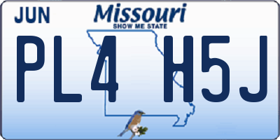 MO license plate PL4H5J