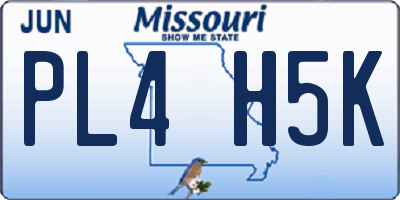 MO license plate PL4H5K