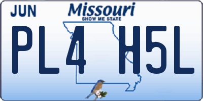 MO license plate PL4H5L