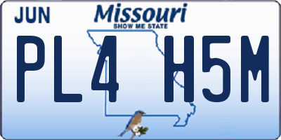 MO license plate PL4H5M