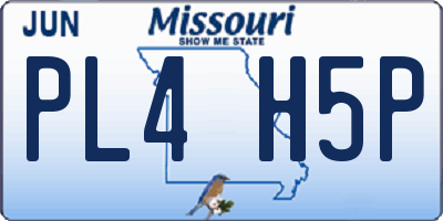 MO license plate PL4H5P