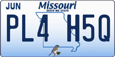MO license plate PL4H5Q