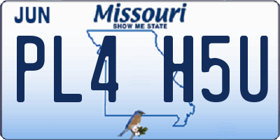 MO license plate PL4H5U