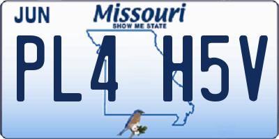 MO license plate PL4H5V