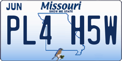 MO license plate PL4H5W
