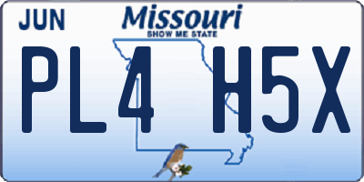 MO license plate PL4H5X