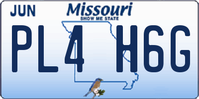MO license plate PL4H6G