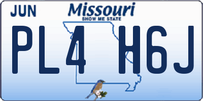 MO license plate PL4H6J