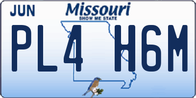 MO license plate PL4H6M