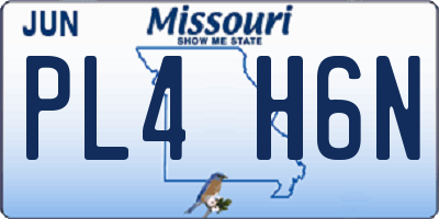 MO license plate PL4H6N