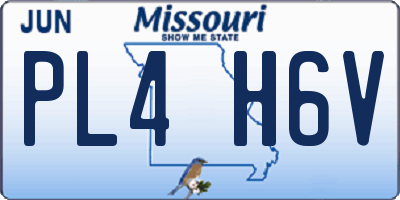 MO license plate PL4H6V