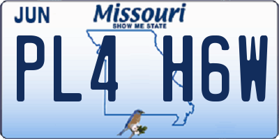 MO license plate PL4H6W