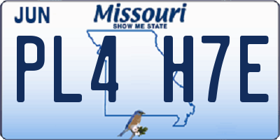 MO license plate PL4H7E